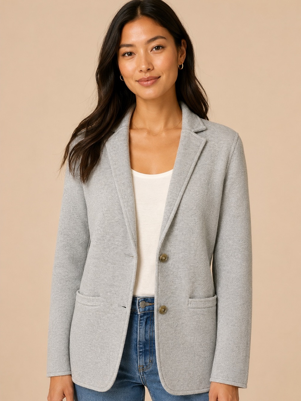NWT J. Crew Gray Merino Wool Knit Sweater Cardigan Jacke7 XS capsule preppy